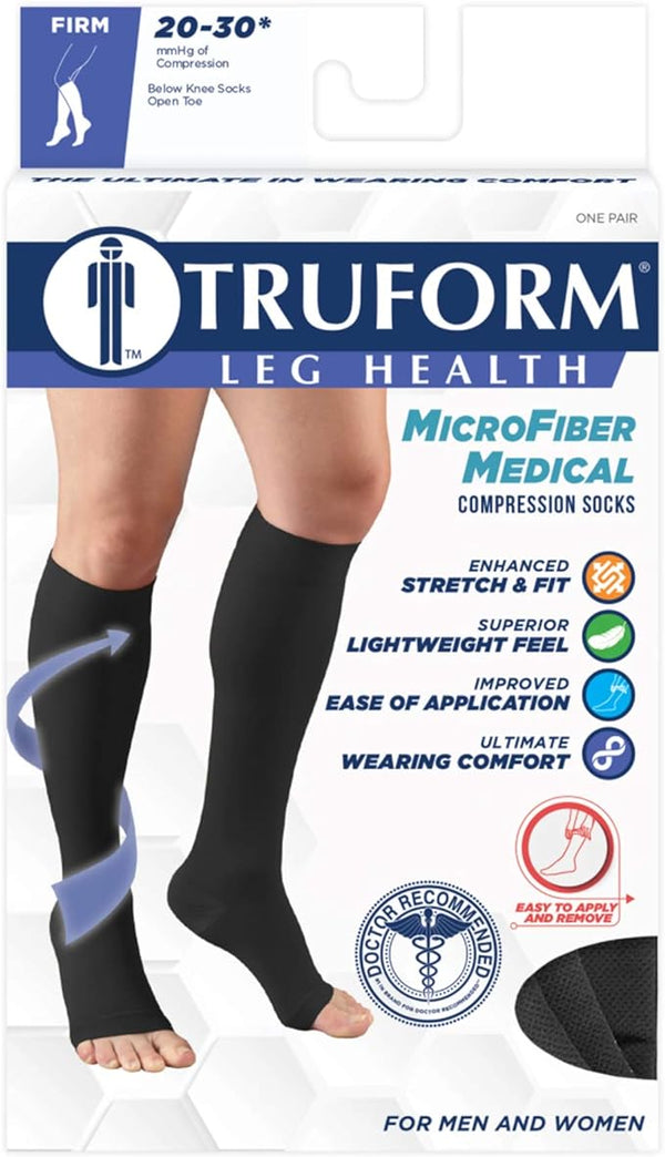 MicroFiber Medical Socks with Aloe Vera, Open Toe